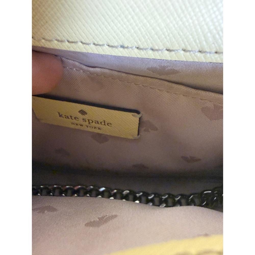 Kate Spade Yellow Saffiano Leather Crossbody Bag with Chain Detail and Strap - Picture 5 of 10
